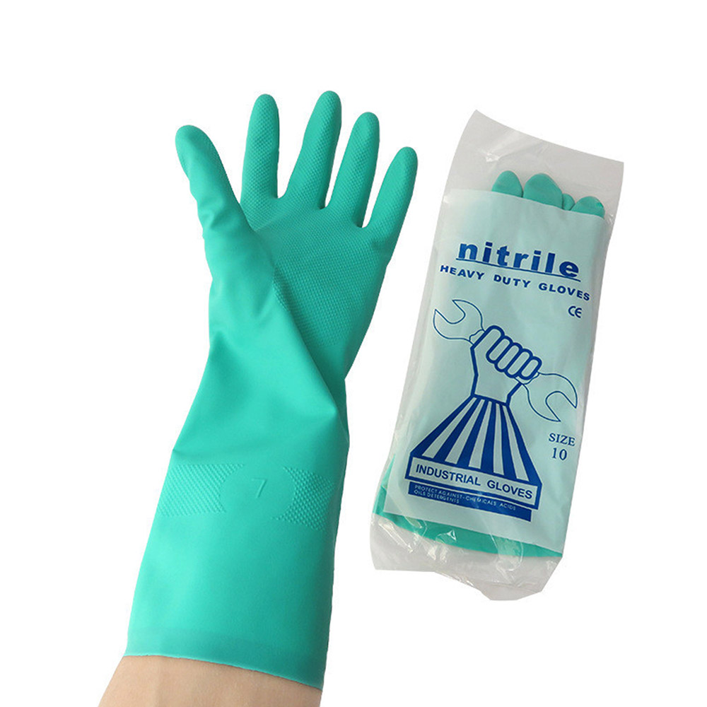 Zelené bezpečnostné pracovné rukavice Nitrilové rukavice (3)