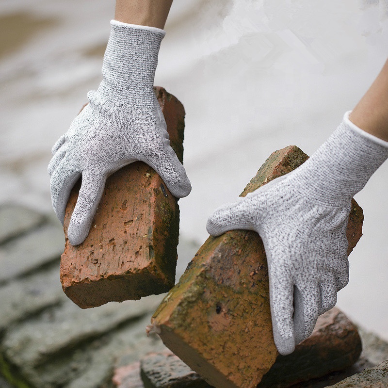 HPPE tahan potong CE tahap 5 sarung tangan anti potong salutan pu yang murah (4)