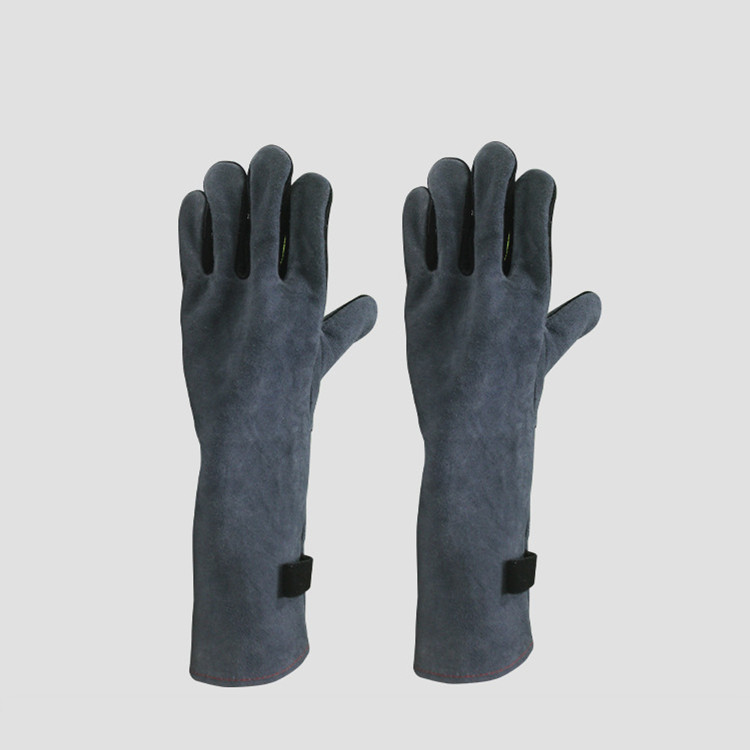 Leather Oven Heat Resistant BBQ Gloves Mataas na Temperatura ( (3)