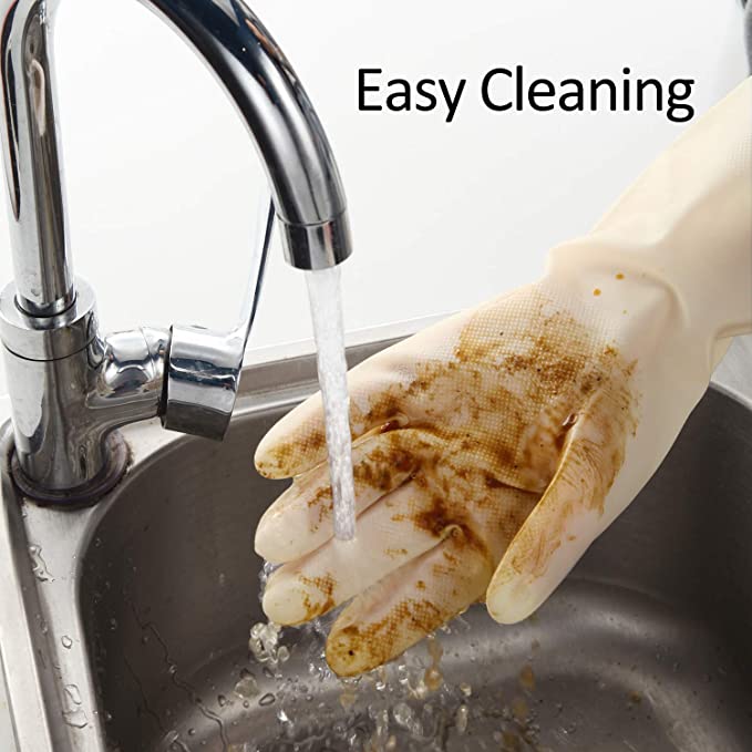 Sarung Tangan Pembersih Nitril, Sarung Tangan Penyental untuk Memasak, Mencuci Dapur, Bilik Mandi (2)
