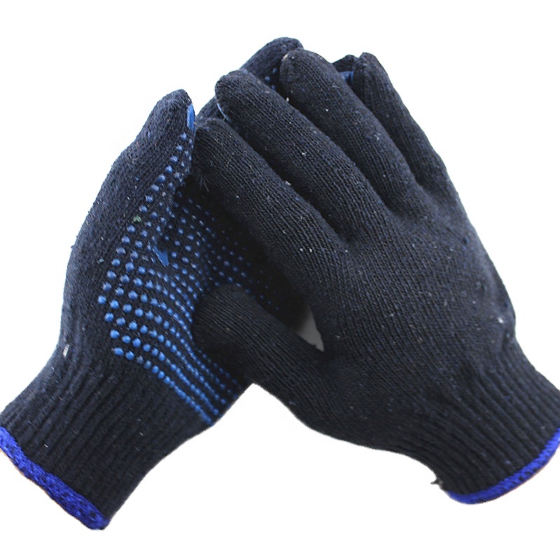Pvc կետավոր տրիկոտաժե աշխատանքային արդյունաբերական հպման նեյլոնե ձեռնոցներ (1)