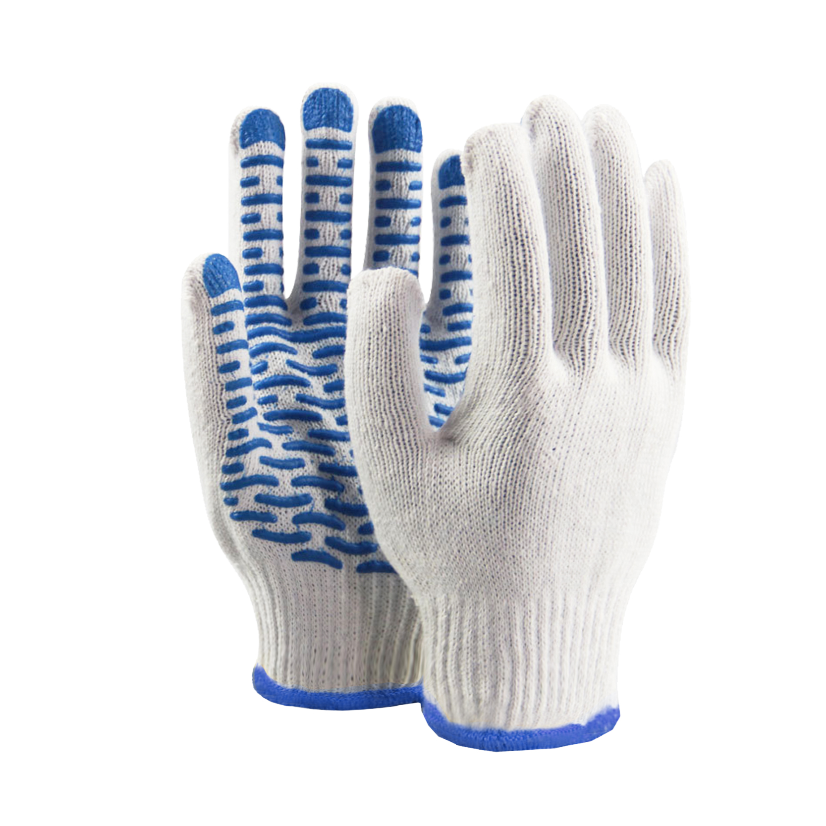 Pvc Dotted Natural White Cotton Glove Cotton String Knit Glove (၂)ခု၊