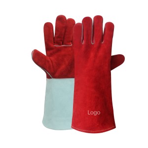 2021 High quality Long Leather Gloves - Red Cow Leather Welding Gloves Working Gloves Split Leather – Red Sunshine
