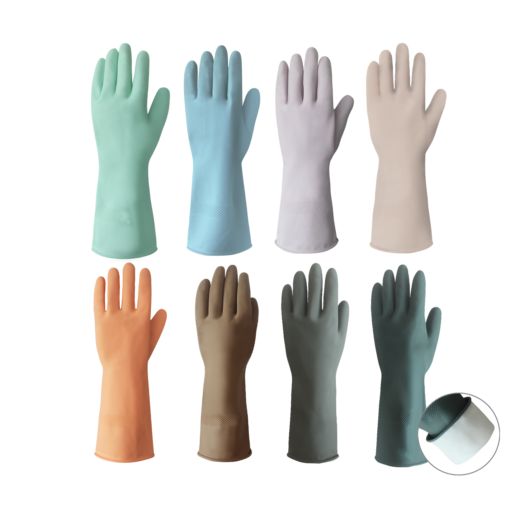 Top Suppliers Flock Lined Household Gloves - Factory Custom Color Reusable Guantes Household Flocklined Gloves Dishwashing – Red Sunshine detail pictures