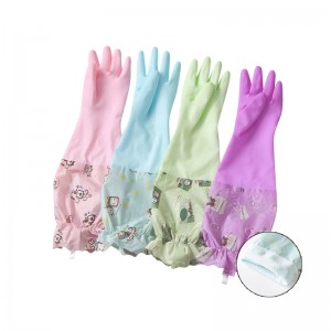 Factory Custom Winter Thickening Warmth Waterproof Kitchen Cleaning Rubber Dishwashing Gloves