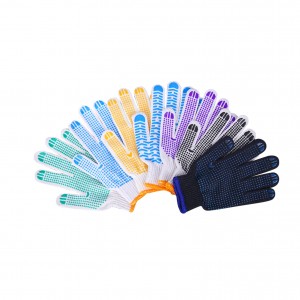 China wholesale Pvc Dotted Cotton Knitted Gloves - Good Quality Blue Pvc Dots Gloves Water Proof Industrial Cotton Safety Working Gloves – Red Sunshine