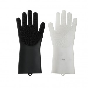 Food Grade Silicone Cleaning Brush Gloves Multifunction Dishwashing For Kitchen Household Washing