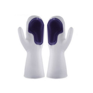 Silicone Dishwashing Magic Gloves Multifunctional Household Gloves Waterproof and Non-slip Kitchen Cleaning Gloves Brush