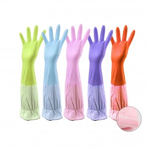 Rubber PVC Gloves Clean Long Gloves Winter Work Safety Gloves Woman Clean Tool Waterproof Dishwashing Household Gloves