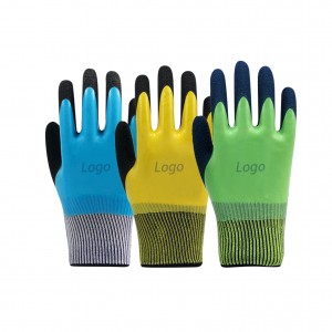 High definition Nitrile Coated Gloves Home Depot - Rubber Gloves Shell Homemade Black Latex Coated Crinkle Safety Work Gloves Personal Protective Equipment – Red Sunshine