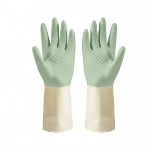 Rubber Gloves Latex Kitchen Cleaning Gloves Waterproof Non-slip Dishwashing Household Gloves