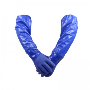2021 wholesale price Disposable Pvc Gloves - Chemical Resistant PVC Work Gloves for Oil & Gas Industry, Automobile Industry, Painting Industry, Heavy Duty Cotton Lined Blue – Red Sunshine