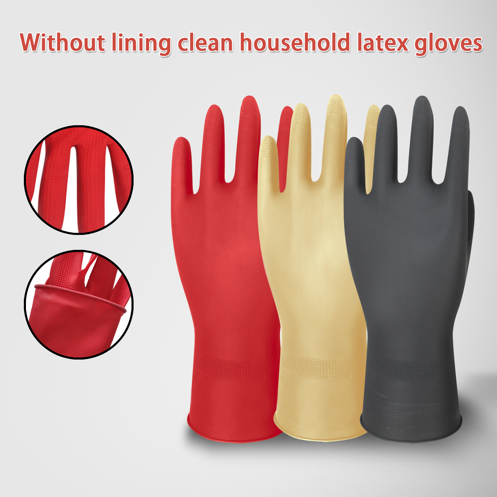 OEM Manufacturer Cleaning Gloves - Wholesale Custom Logo Hand Job Home Cleaning Kitchen Latex Rubber Household Protection Gloves – Red Sunshine detail pictures