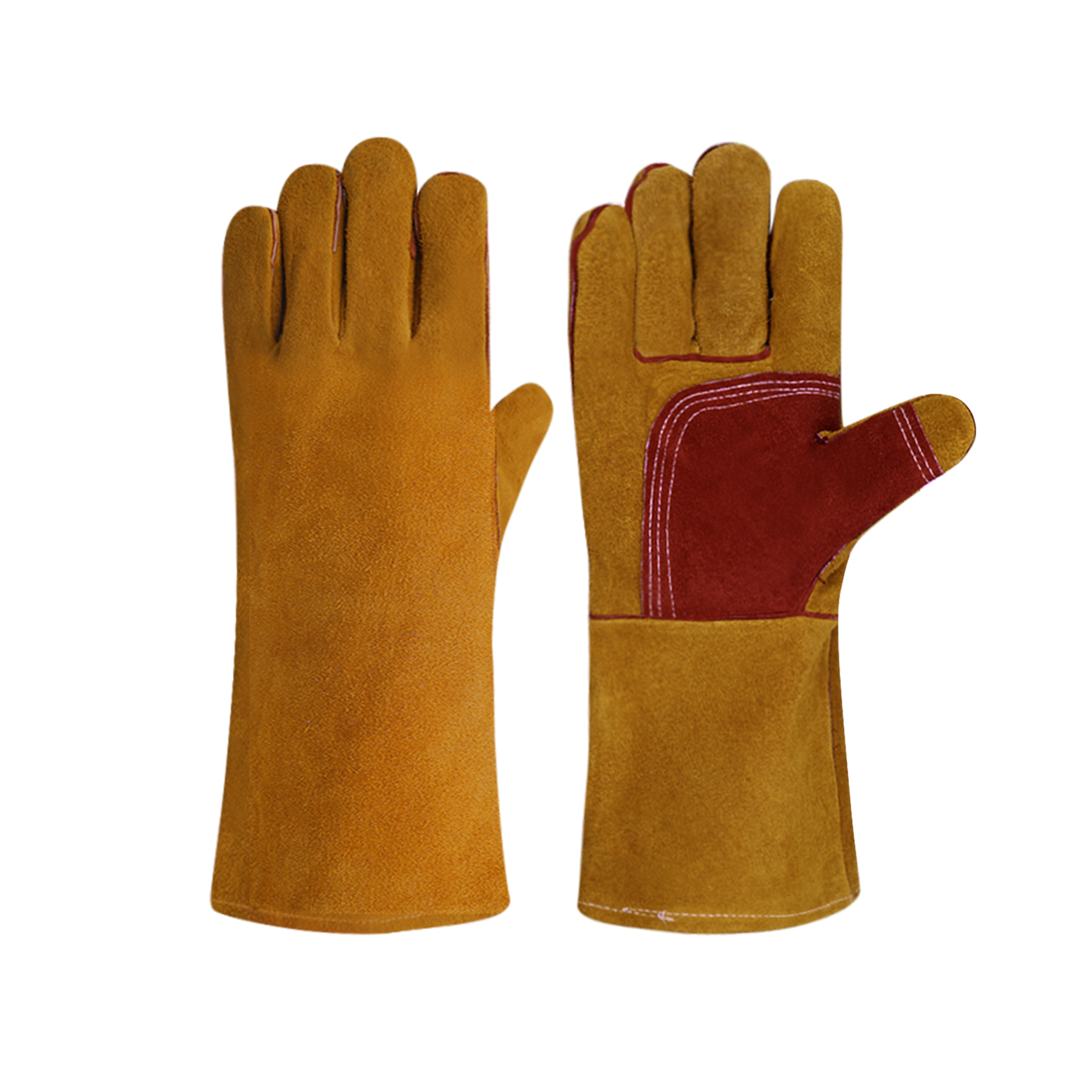 New Arrival China Leather Gardening Gloves Womens - Long Industrial Protective Cow Split Leather Safety Gloves Working Gloves Tig Welding Gloves – Red Sunshine detail pictures