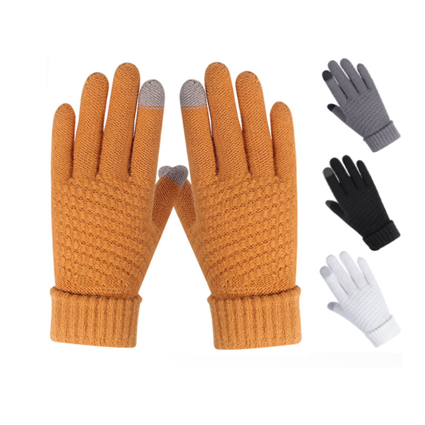 Wholesale Price Esd Cotton Gloves - Winter Gloves Men Women Unisex Knitted Touch Screen Gloves – Non-slip Grip – Elastic Cuff – Red Sunshine detail pictures