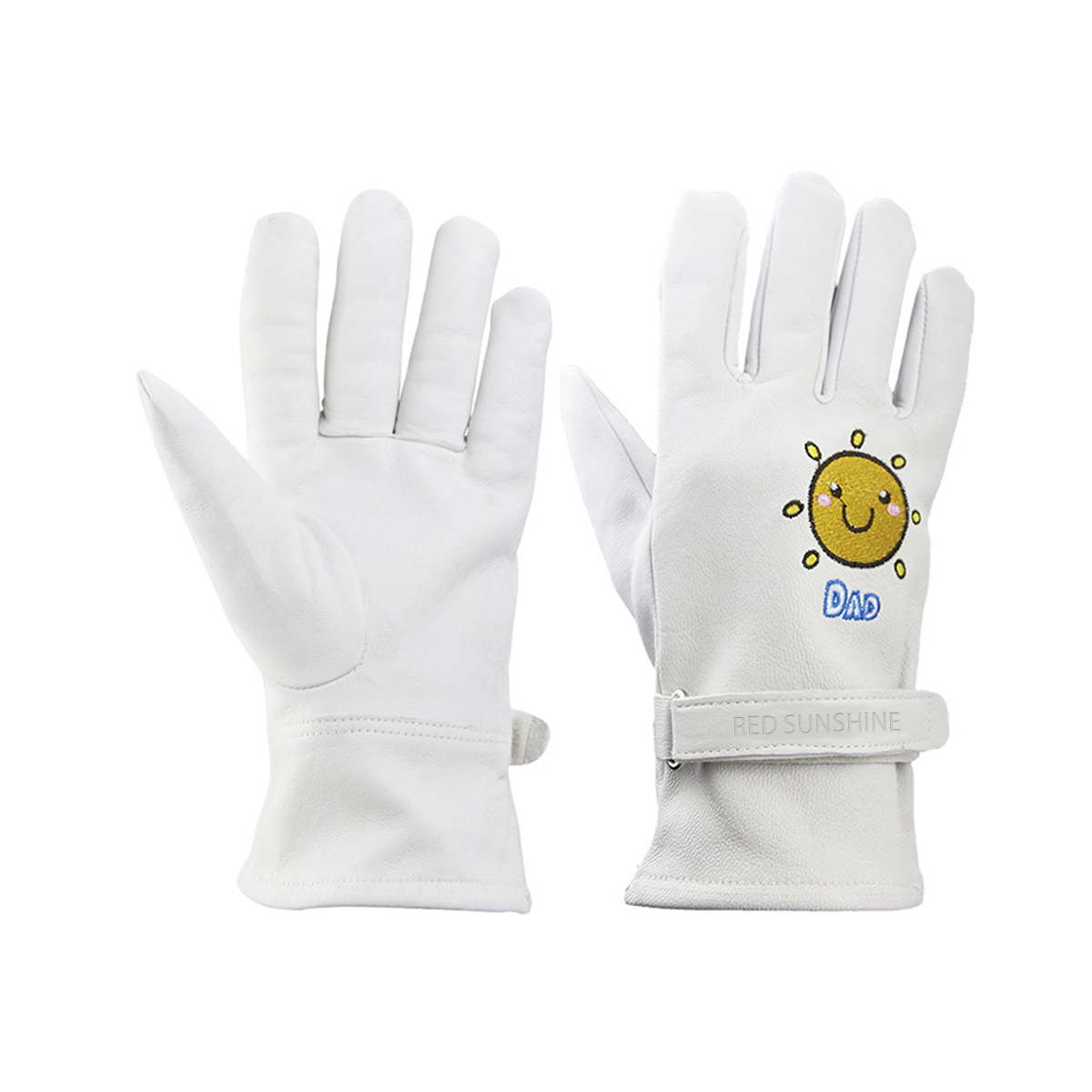 Hot New Products Mens Leather Work Gloves - White Sheepskin Leather Gardening Gloves for Woman Man Children Leather Labor Work Gloves – Red Sunshine detail pictures