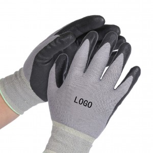 New Arrival China Rubber Coated Work Gloves - Nitrilo Luvas Hppe Fiber Knit Cut Resistant Work Safety Black Nitrile Coated Gloves – Red Sunshine