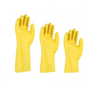 Long Gauntlet Oil Chemical Resistant Waterproof Coated Working Pvc Industrial Gloves