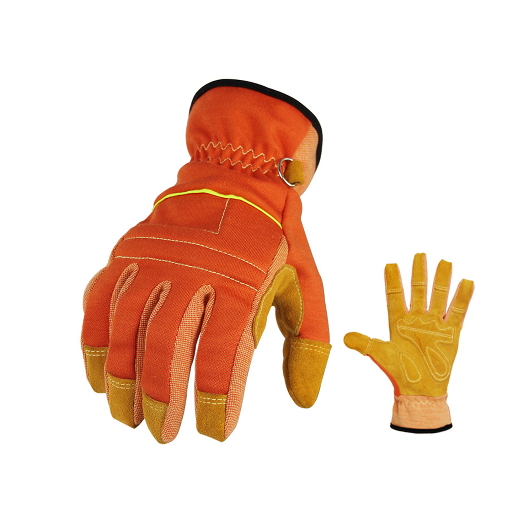 OEM/ODM China Yellow Leather Gloves - General Utility Work Gloves, Men Women Leather Gardening Welding Gloves Thickened Fire Rescue Gloves – Red Sunshine detail pictures