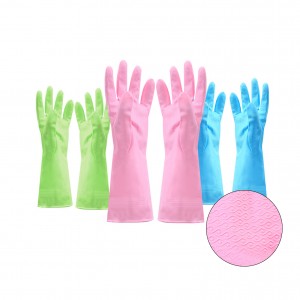 Reusable Kitchen Cleaning Gloves With Latex Free Non-Slip Swirl Grip Gloves for Dishwashing