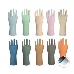 Factory Custom Color Reusable Guantes Household Flocklined Gloves Dishwashing Kitchen Cleaning Gloves