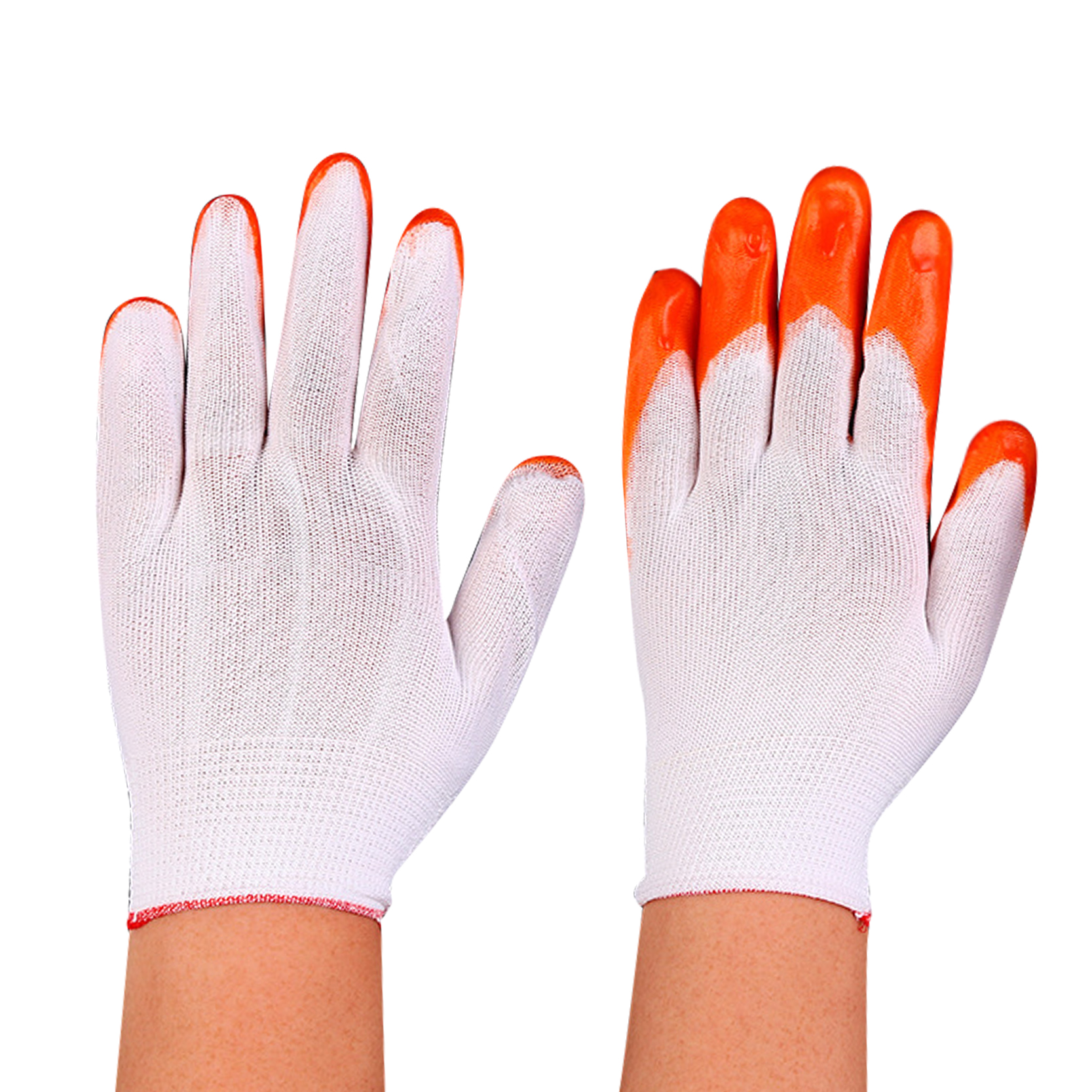 Reasonable price Coated Palm Gloves - Pvc Coated Orange Nylon Knitted Protective Safety Work Glove – Red Sunshine detail pictures