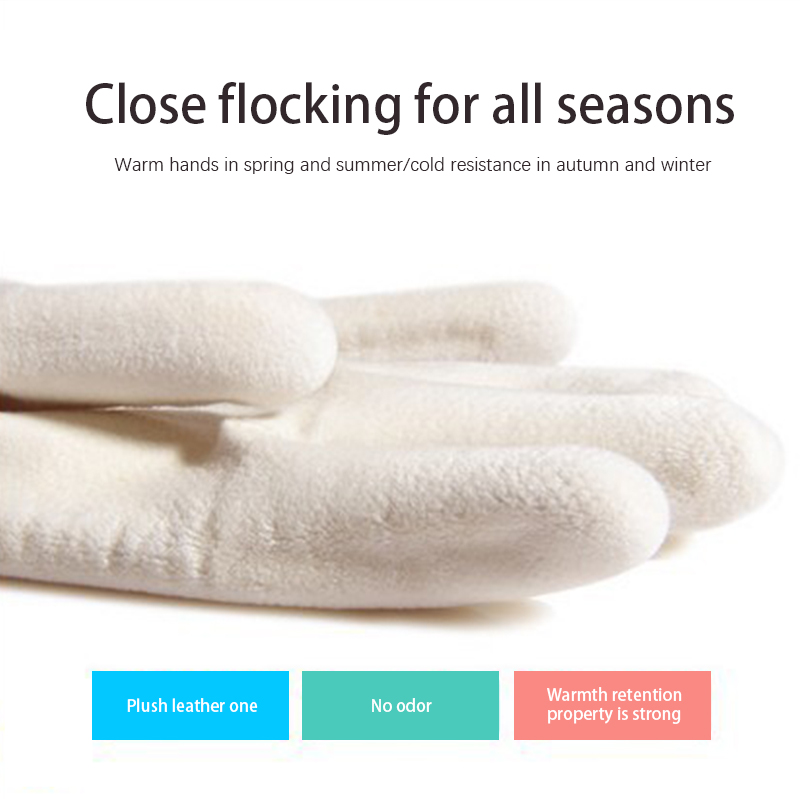 OEM Customized If You Care Household Gloves - Winter Flocked Warm Latex Household Gloves Rubber Thick Industrial/Gardening/Working Hand Gloves – Red Sunshine detail pictures