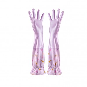 Plush Flock Lined Household Waterproof Pvc Rubber Cover for Cleaning Gloves