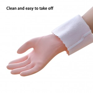 Winter Fleece-Lined Warm Household Cleaning Kitchen Dishes Laundry Gloves Two-Color Long Rubber Waterproof PVC Household Gloves