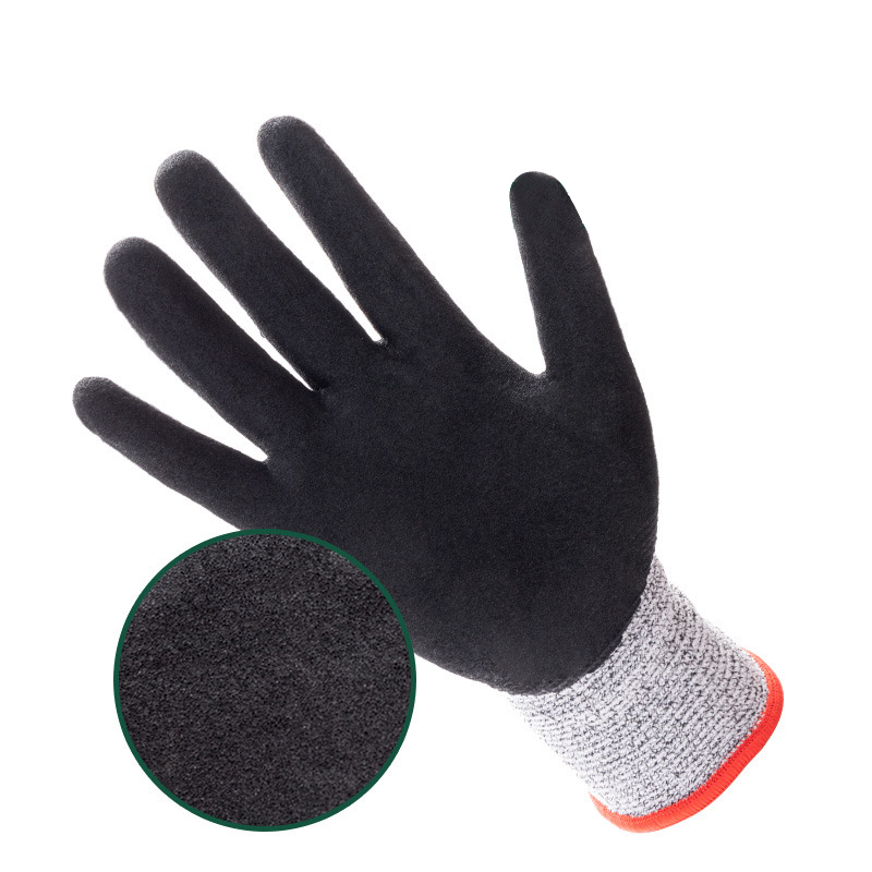 2021 China New Design Nitrile Or Pu Coated Gloves - Nylon Knitted Safety Work Gloves for Men & Women with Sandy Nitrile Coated Palm & Fingers Grip Cut Resistant Protective Gloves – Red Sunshine detail pictures