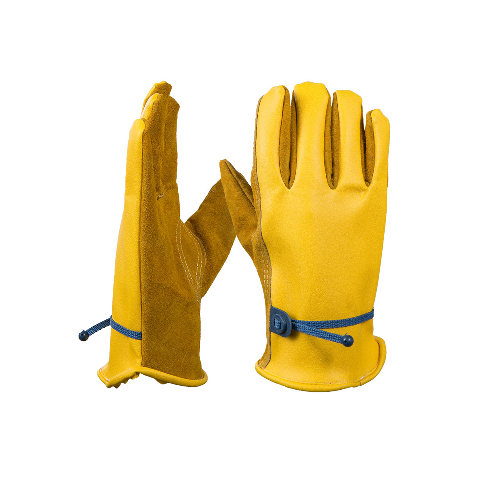 China wholesale Leather Work Gloves - Custom leather work gloves, cowhide gloves gardening flower trimming motorcycle driving safety welding – Red Sunshine detail pictures
