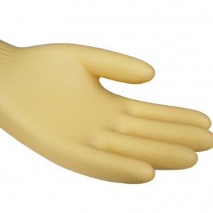 38cm Natural Color Latex Gloves Waterproof And Non-Slip Household Gloves Rubber Cleaning Gloves Kitchen Dishwashing Glove