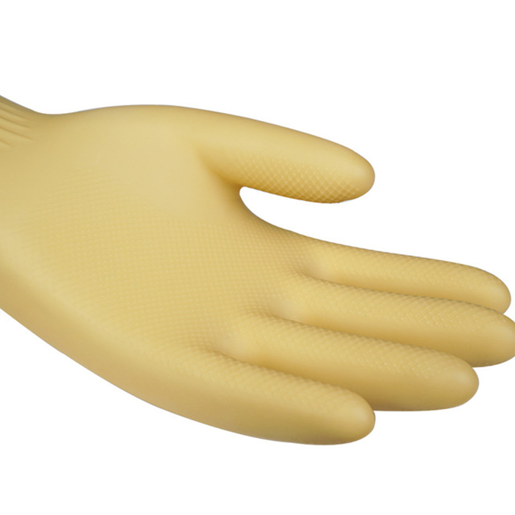 China wholesale Latex Gloves - 38cm Natural Color Latex Gloves Waterproof And Non-Slip Household Gloves Rubber Cleaning Gloves Kitchen Dishwashing Glove – Red Sunshine detail pictures