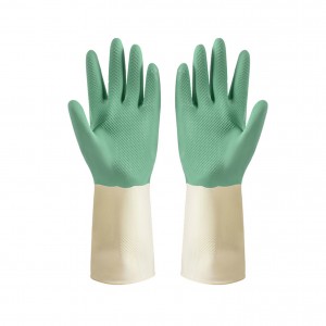 Rubber Gloves Latex Kitchen Cleaning Gloves Waterproof Non-slip Dishwashing Household Gloves