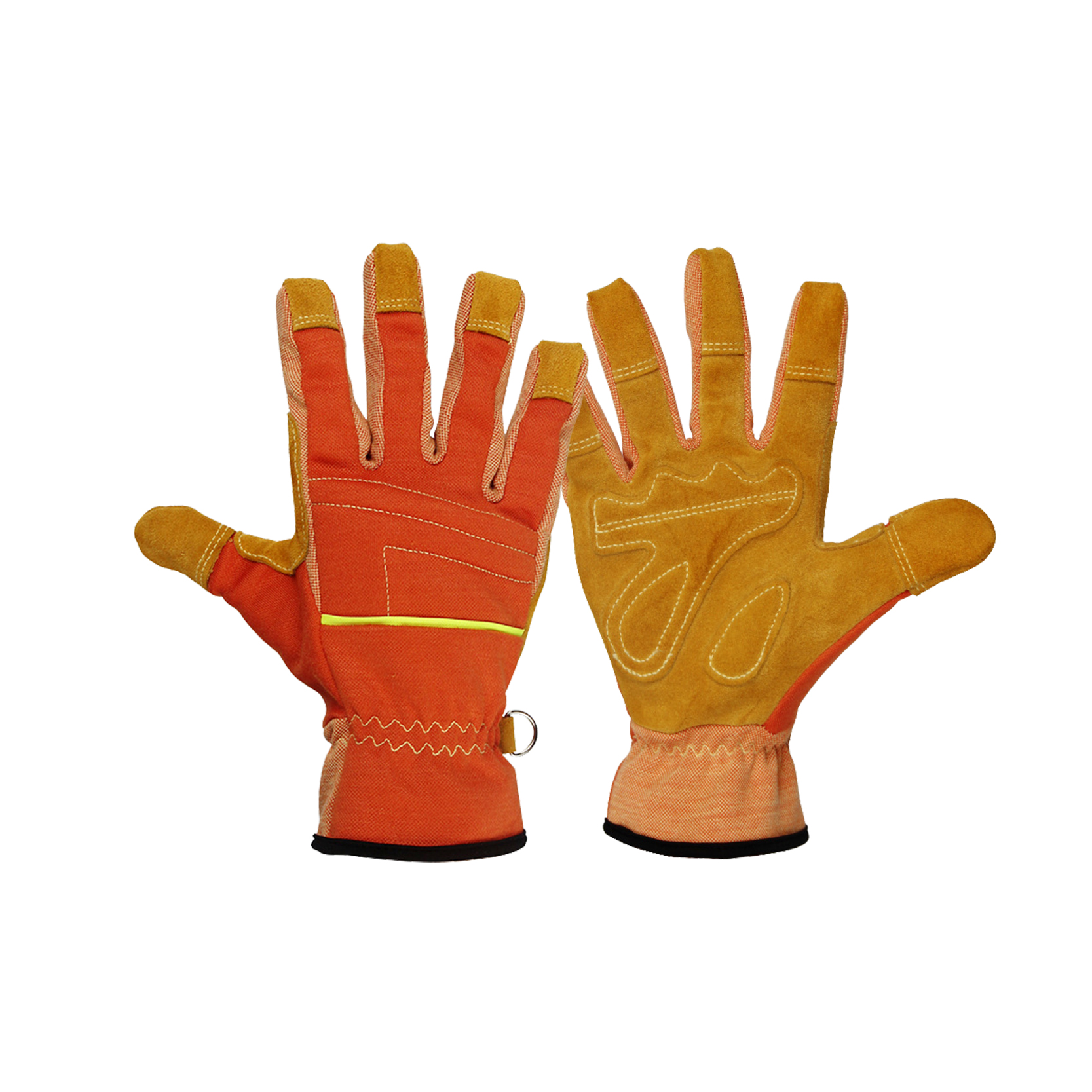 OEM/ODM China Yellow Leather Gloves - General Utility Work Gloves, Men Women Leather Gardening Welding Gloves Thickened Fire Rescue Gloves – Red Sunshine detail pictures