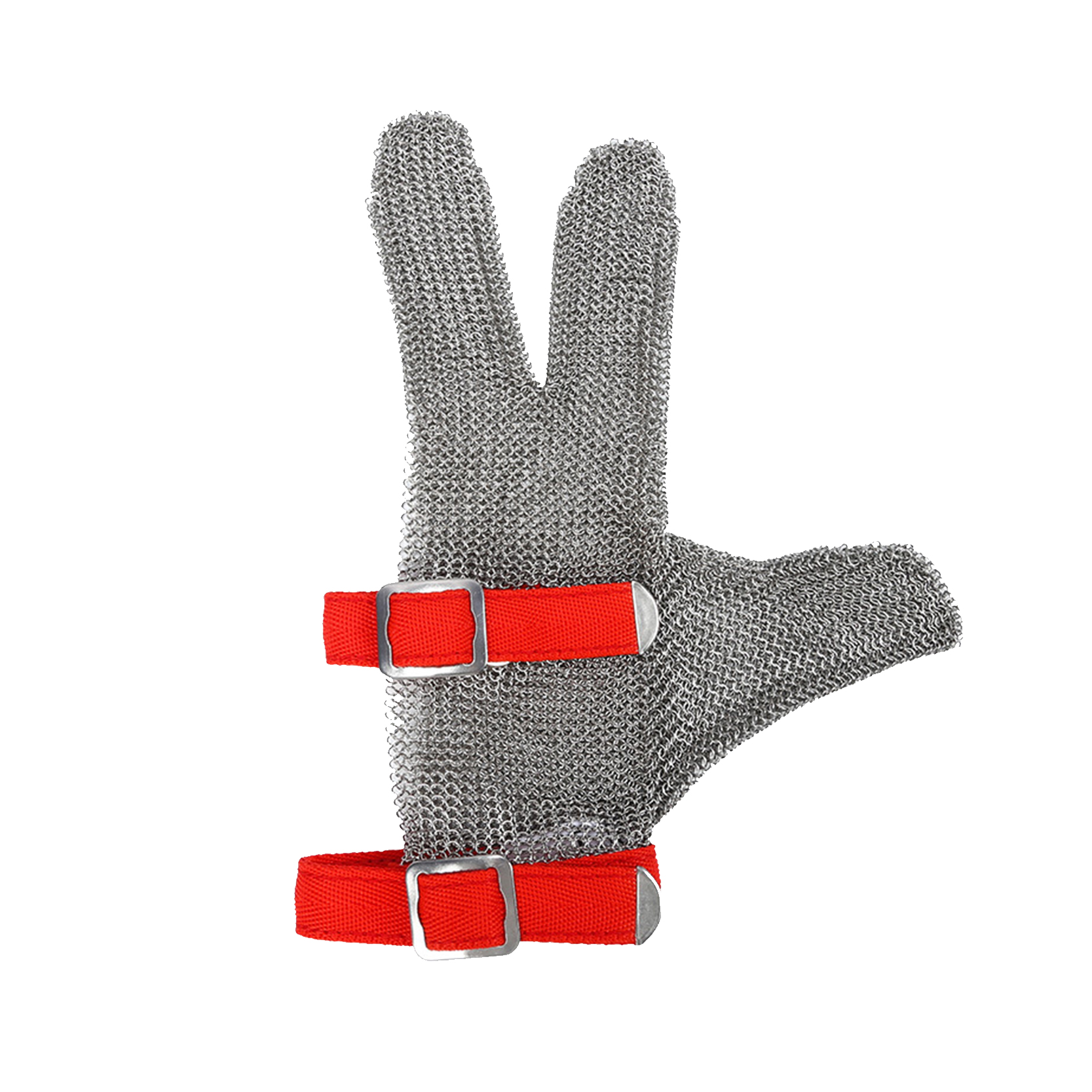 Hot New Products Cut Resistant Anti Impact Gloves - Stainless Steel 3 Finger Gloves With Stainless Steel Strap / Safety Buther Gloves – Red Sunshine detail pictures