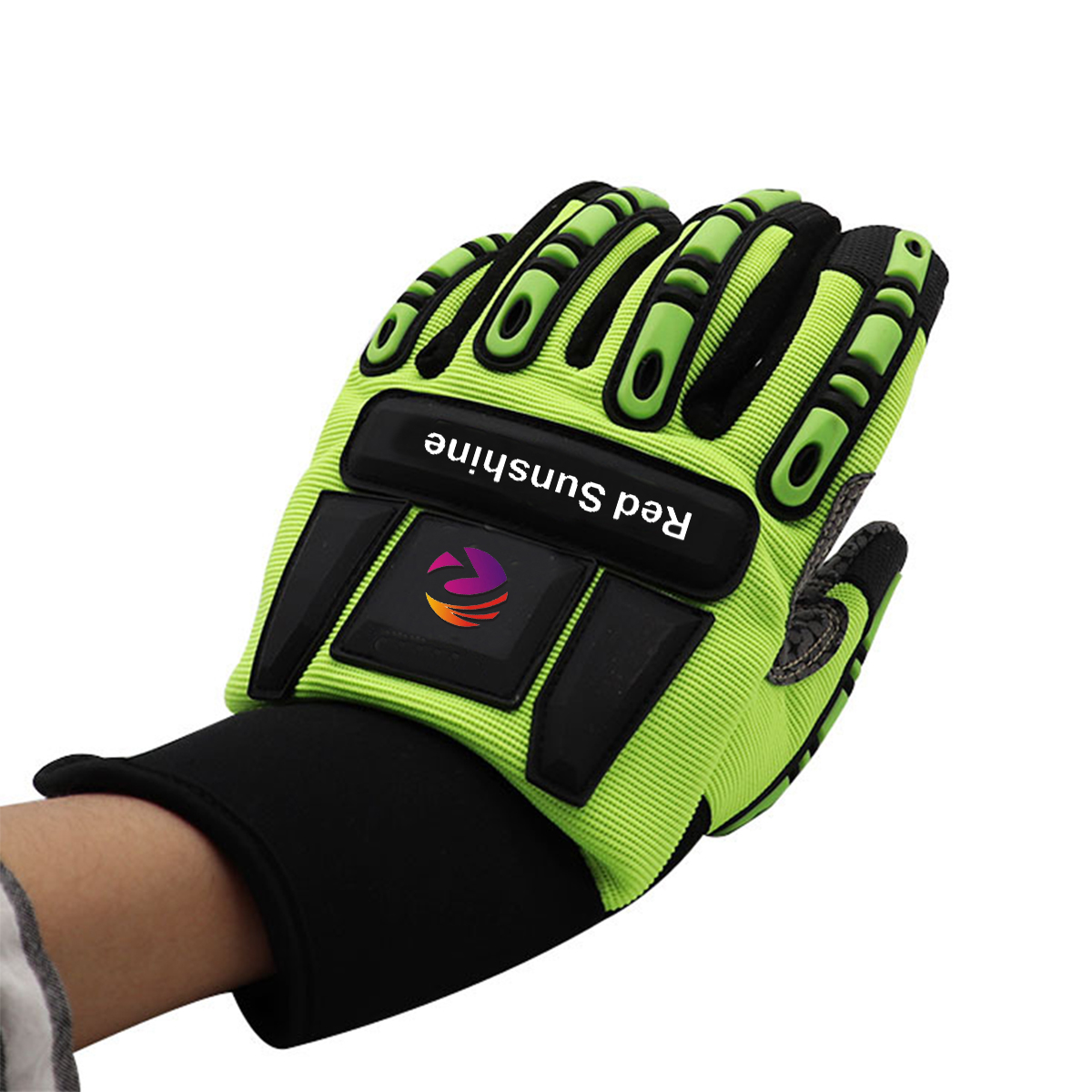 China wholesale Best Anti Cut Gloves - High quality Silicone Coated Palm Impact resistant Gloves TPR Work Mechanic Safety Gloves oil and gas gloves – Red Sunshine detail pictures