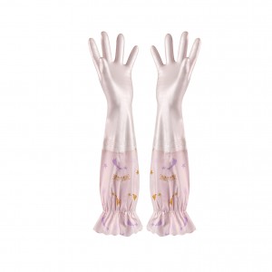 Plush Flock Lined Household Waterproof Pvc Rubber Cover for Cleaning Gloves