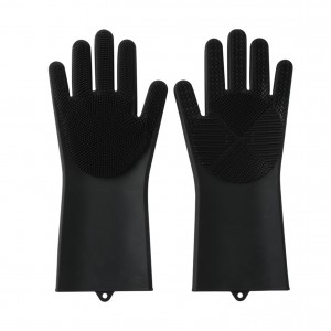Food Grade Silicone Cleaning Brush Gloves Multifunction Dishwashing For Kitchen Household Washing