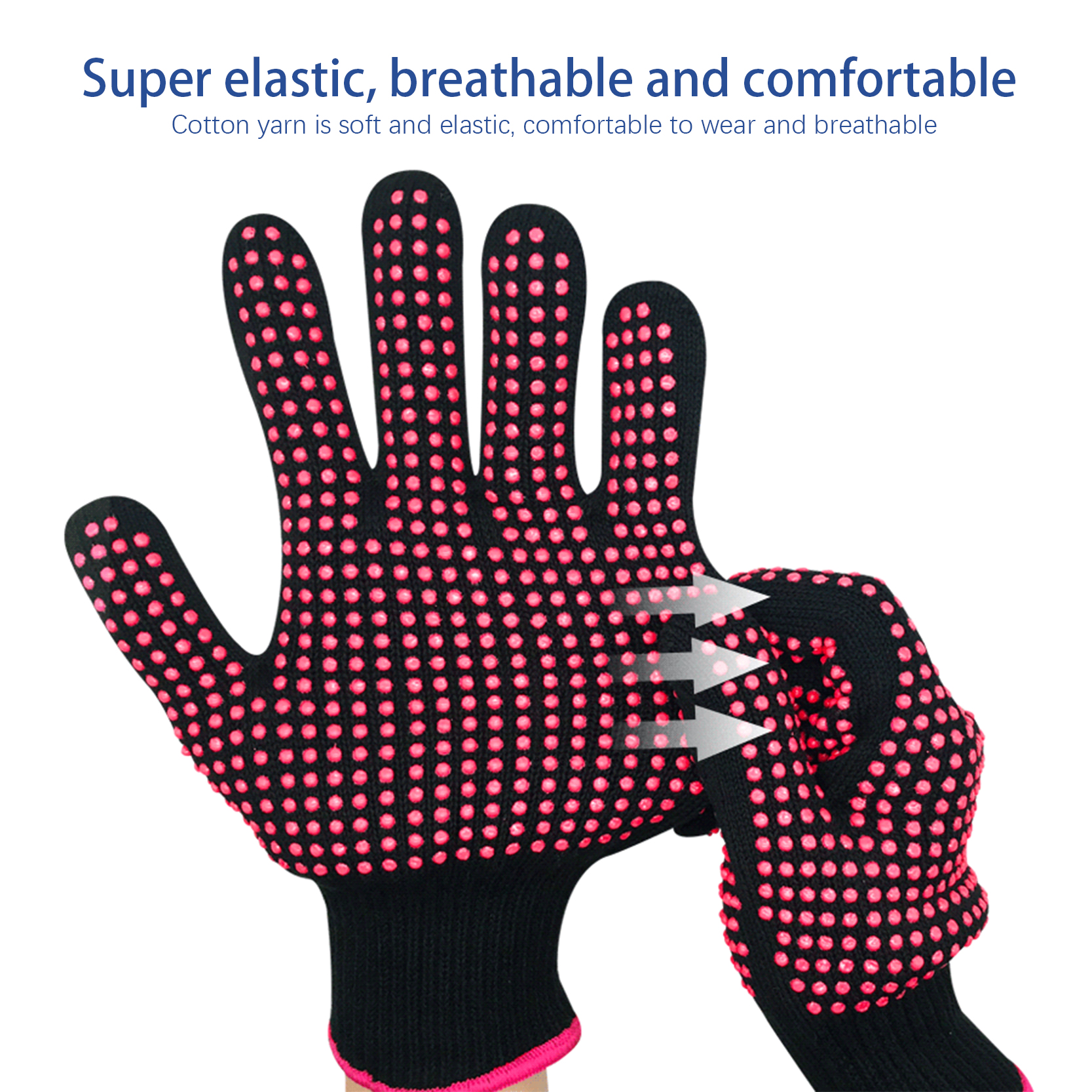 OEM/ODM China Cotton Palm Impact Gloves - Fashion Hand Protection Daily Life Heat Resistant Gloves For Hair Styling With Pvc Dots Coated – Red Sunshine detail pictures