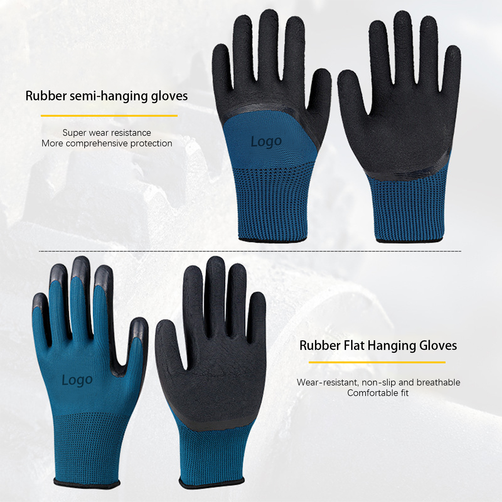 Factory Supply Nitrile Coated Work Gloves Home Depot – Large Rubber Latex Coated Work Gloves for Construction, gardening gloves, heavy duty gloves – Red Sunshine detail pictures