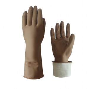 Wholesale Customised Comfort Reusable Waterproof Latex Household Dishwashing Gloves Rubber Oil and Abrasion Resistant Kitchen Cleaning Glove