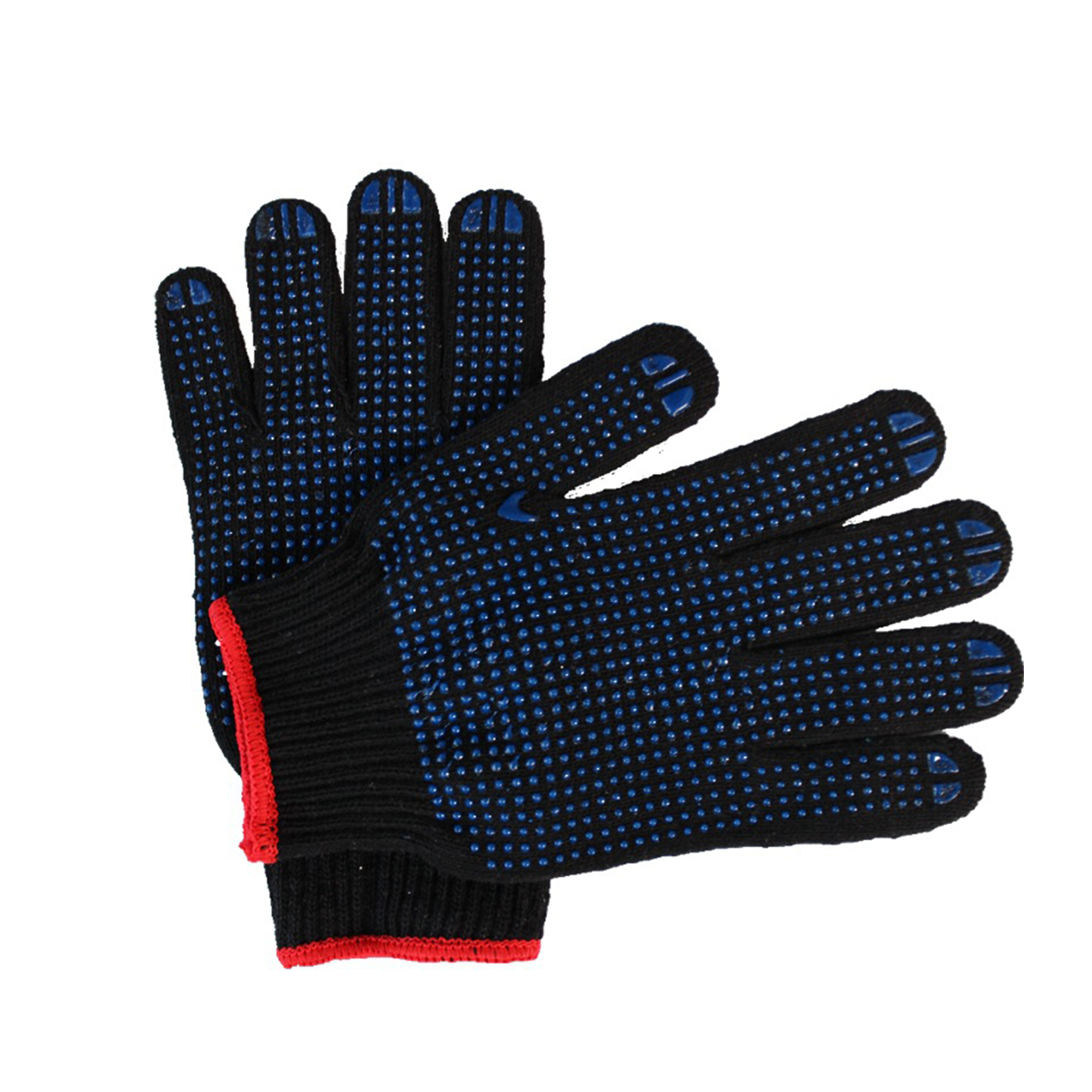 Chinese wholesale White Cotton Gloves Near Me - Navy Blue PVC Dotted Cotton Knitted Labor Work Safety Gloves Anti-Slip and Wear Protective Hand Gardening Gloves for Farm – Red Sunshine detail pictures