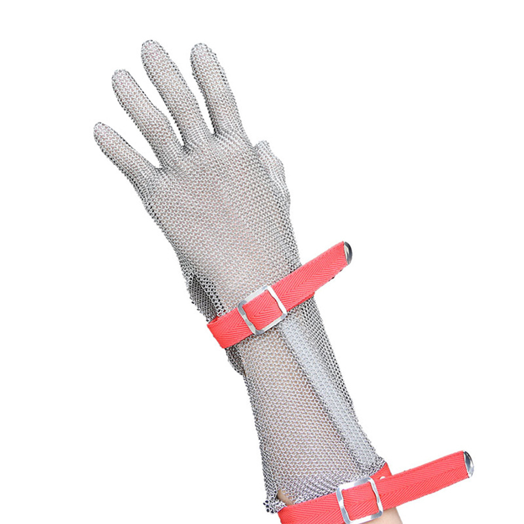 2021 High quality Anti Cut Gloves Level 5 - Extra Long Cut Resistant Gloves Stainless Steel Ring Slaughter Cutting Safety Work Gloves – Red Sunshine detail pictures