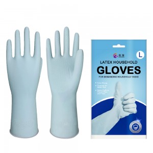 Unlined Rubber Cleaning Gloves Household Kitchen Dishwashing Gloves Long Cuff 13″