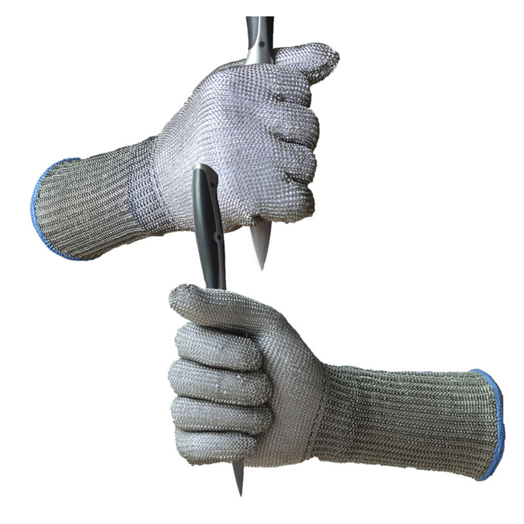 2021 Good Quality Cut Resistant Safety Gloves - Butcher Guantes De Acero Long Cuff Stainless Steel Wire Metal Mesh Gloves – Red Sunshine detail pictures