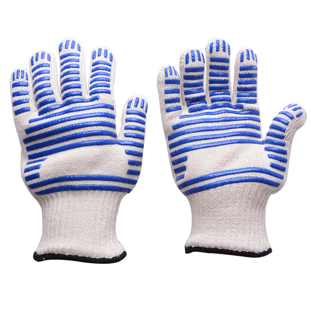 2021 wholesale price Cotton Work Gloves - Knit Gloves with Blue Blocks on Two Sides Pvc Dots Knitted Cotton Polyester Gloves for General Purpose – Red Sunshine detail pictures