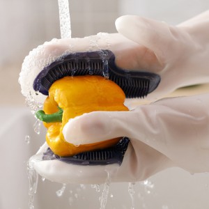 Silicone Dishwashing Magic Gloves Multifunctional Household Gloves Waterproof and Non-slip Kitchen Cleaning Gloves Brush
