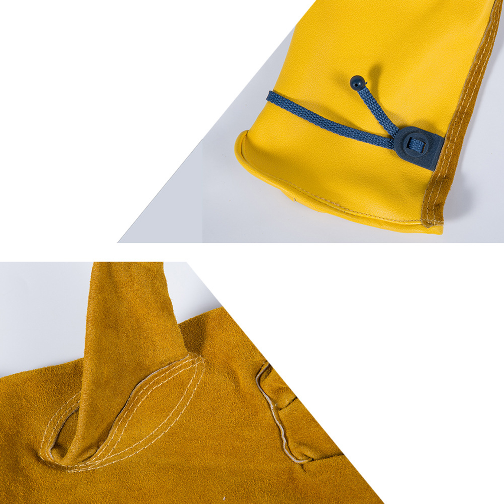 China wholesale Leather Work Gloves - Custom leather work gloves, cowhide gloves gardening flower trimming motorcycle driving safety welding – Red Sunshine detail pictures