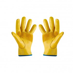 OEM/ODM China Yellow Leather Gloves - Unlined Cow Grain Leather Work and Driver Gloves with Cow Split Leather Palm – Red Sunshine